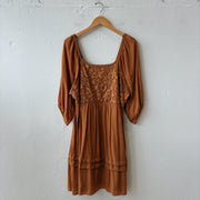 SIZE XXL | Brown Lace Dress