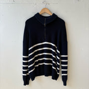SIZE XL | Navy Striped Sweater