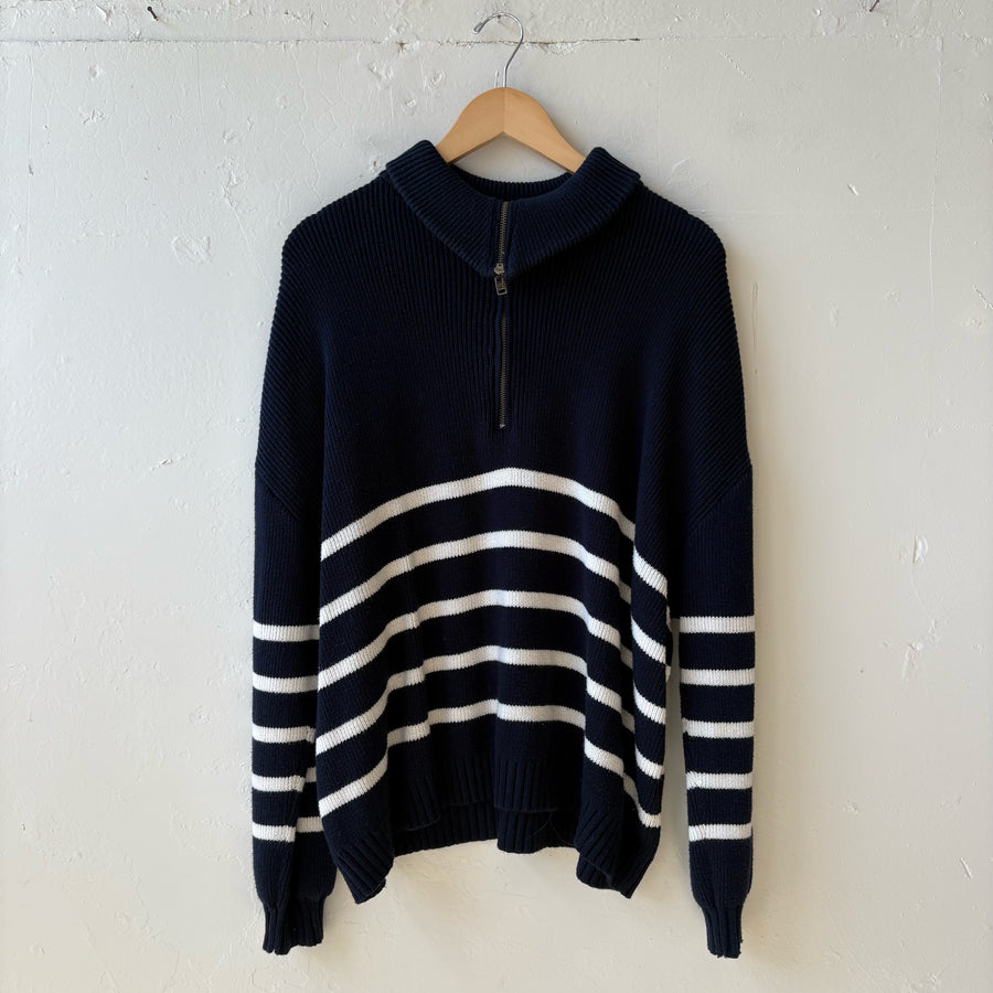 SIZE XL | Navy Striped Sweater
