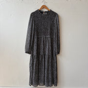 SIZE XL | Black Floral Tiered Dress