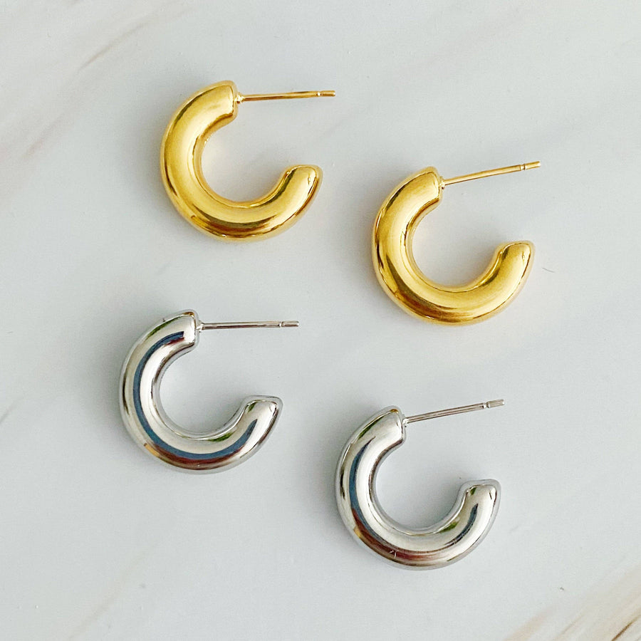 Polished Hollow Hoop Earrings