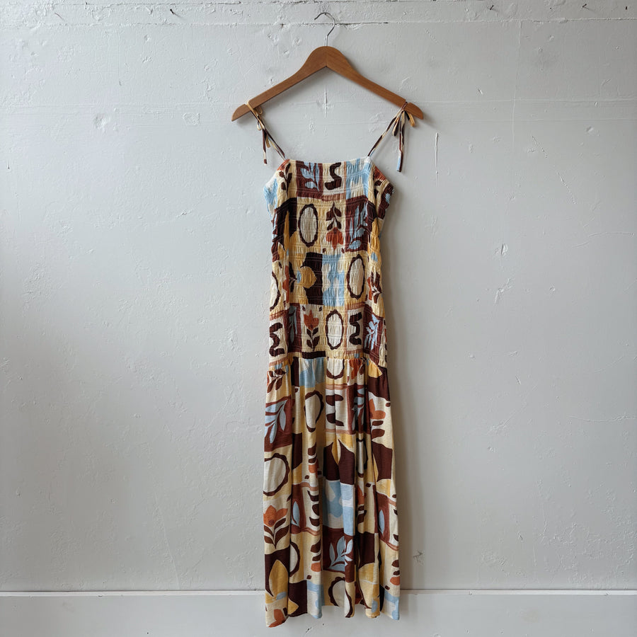 SIZE XS | Brown Tiered Dress