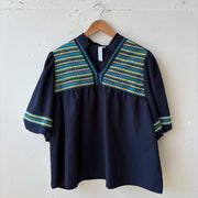 SIZE 1X | Navy Textured Top