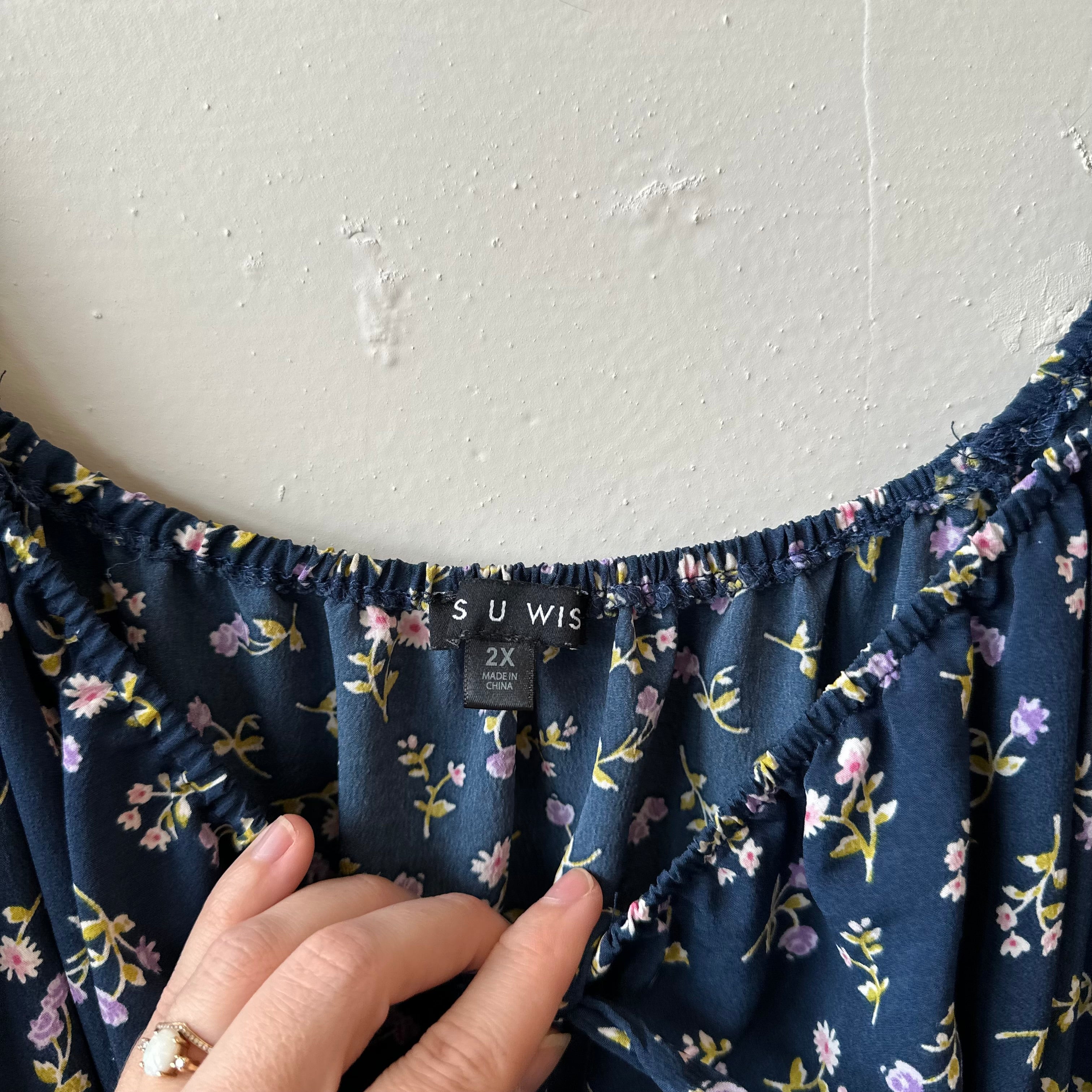 SIZE 2X | Blue Floral Dress
