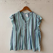SIZE 2X | Blue Striped Top