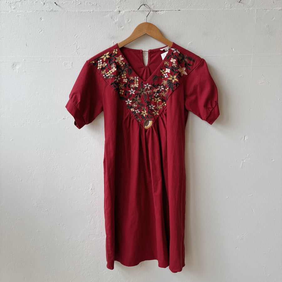 SIZE M/L | Red Embroidered Dress