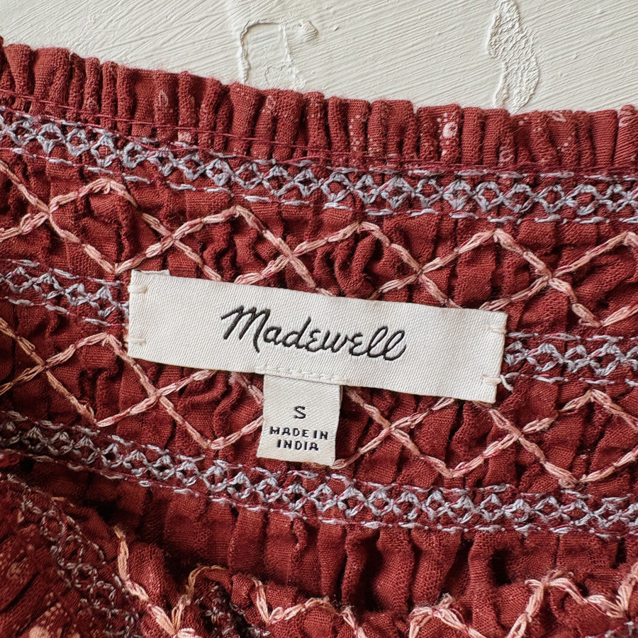 SIZE S | Madewell Red Patterned Top