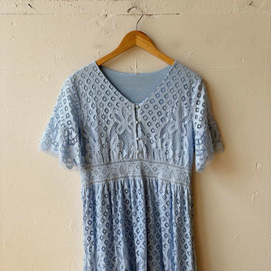 SIZE XL | Blue Lace Dress