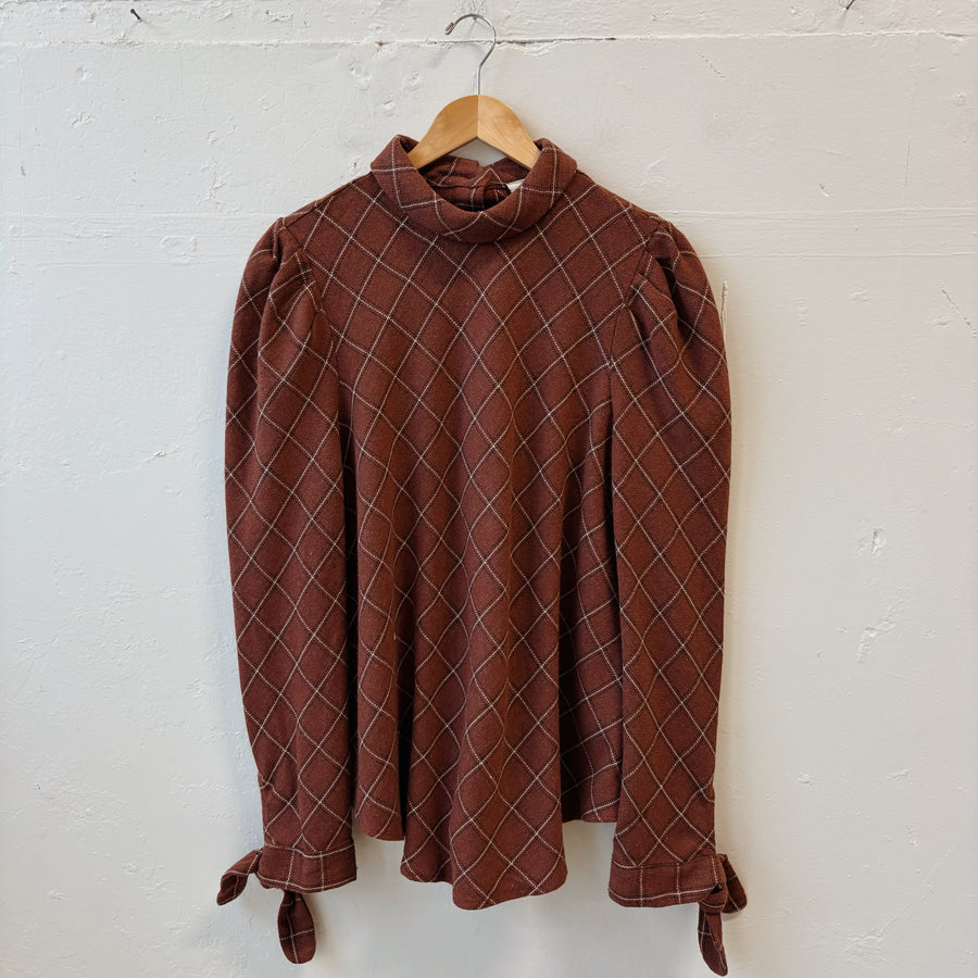 SIZE L | Red Pouf Sleeve Top