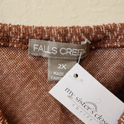Size 2X | Brown Textured Top