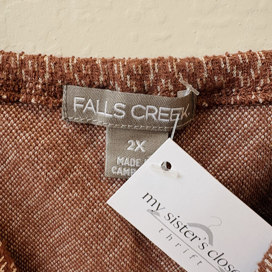 Size 2X | Brown Textured Top