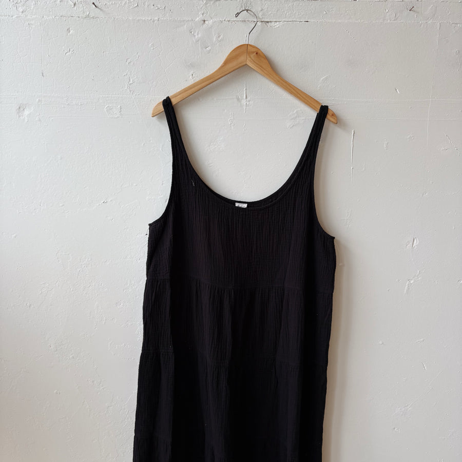 SIZE 2X | Black Muslin Dress