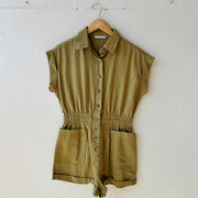 SIZE S | Green Button Up Romper