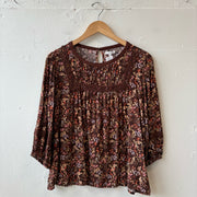 SIZE L | Brown Floral Top