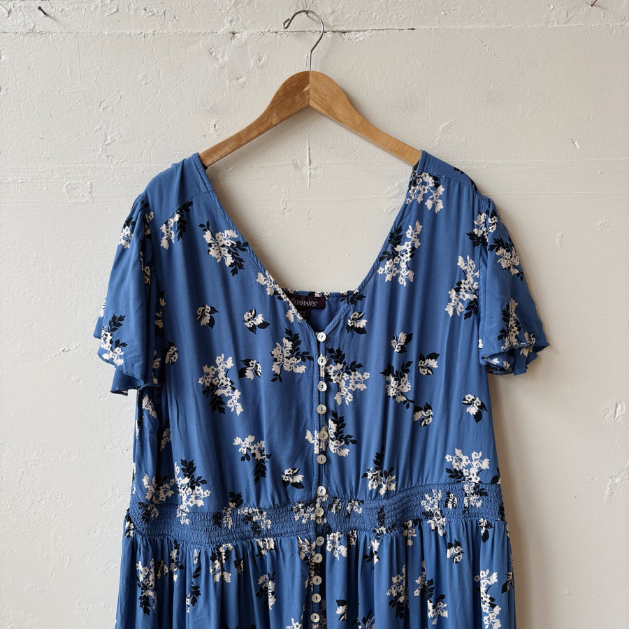 SIZE 28 | Blue Floral Dress