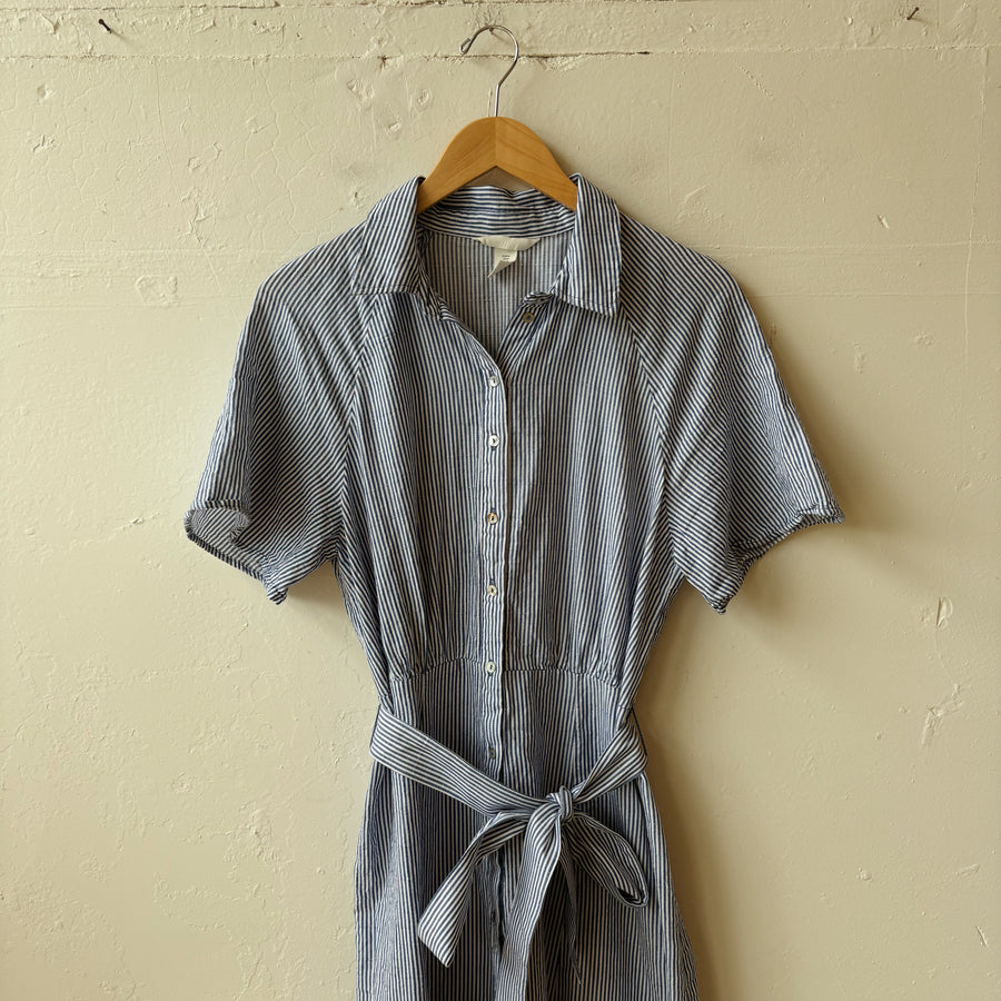 SIZE M | Striped Button Up Dress