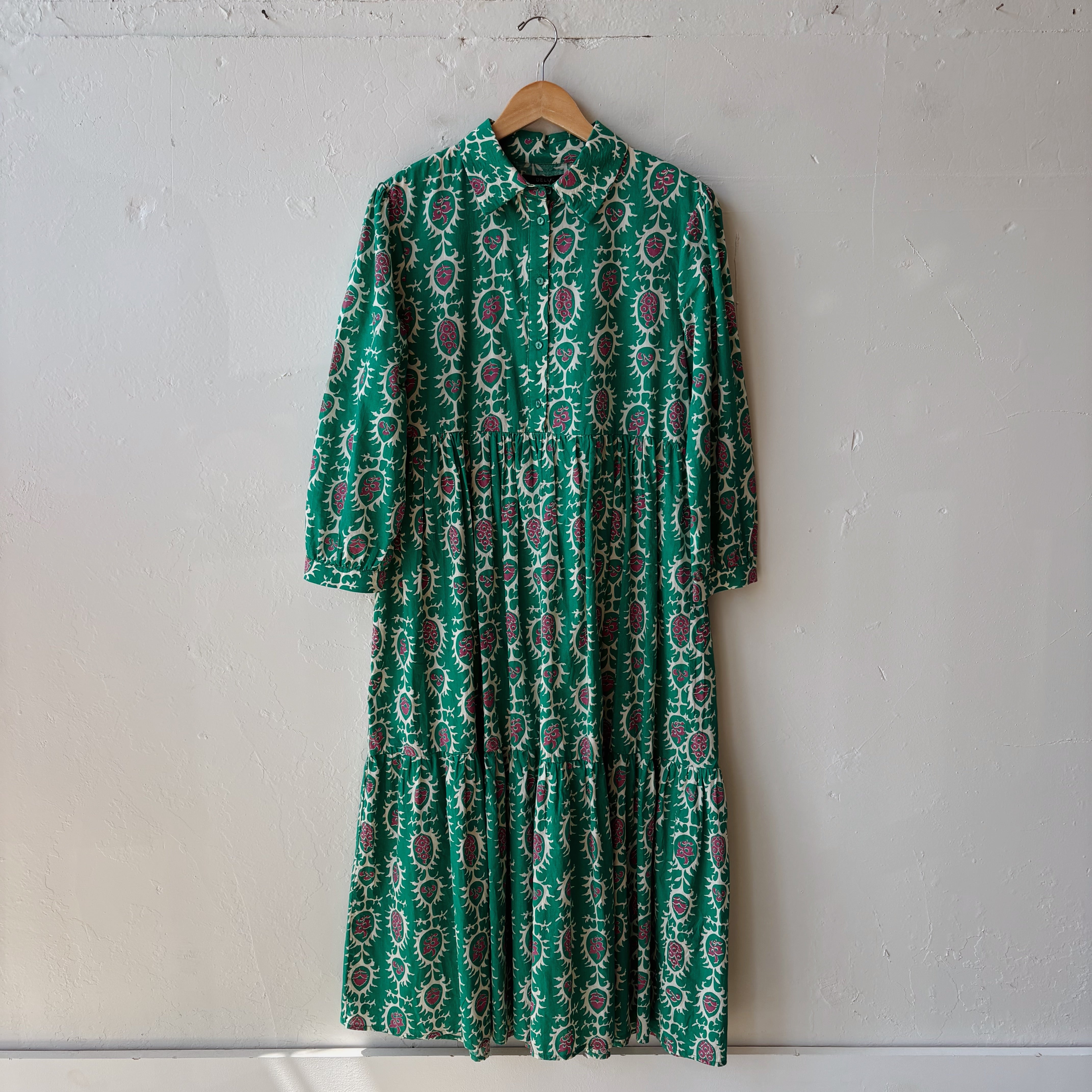 SIZE S | Green Patterned Dress