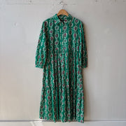 SIZE S | Green Patterned Dress