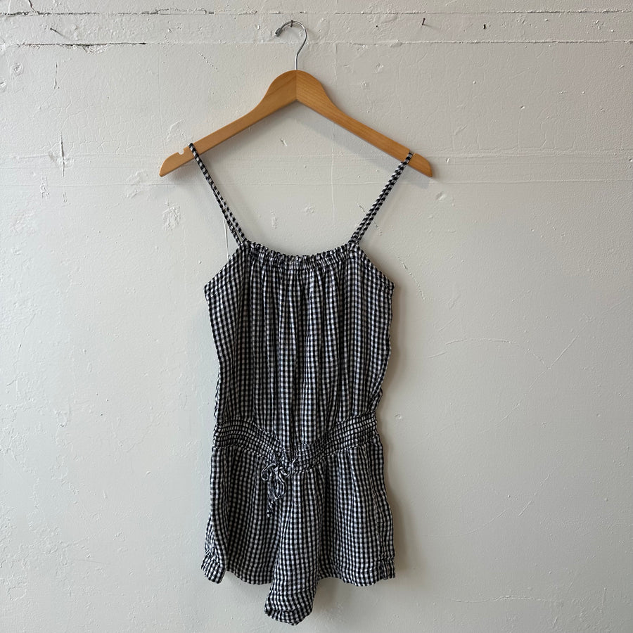 SIZE XS | B&W Gingham Romper