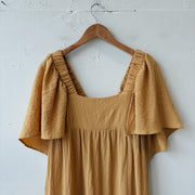 SIZE L | V Neck Yellow Dress