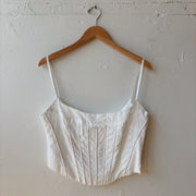 SIZE XL | White Detailed Tank Top