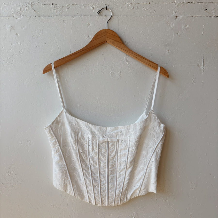 SIZE XL | White Detailed Tank Top