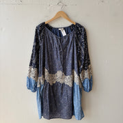 SIZE L | Blue Patterned Dress
