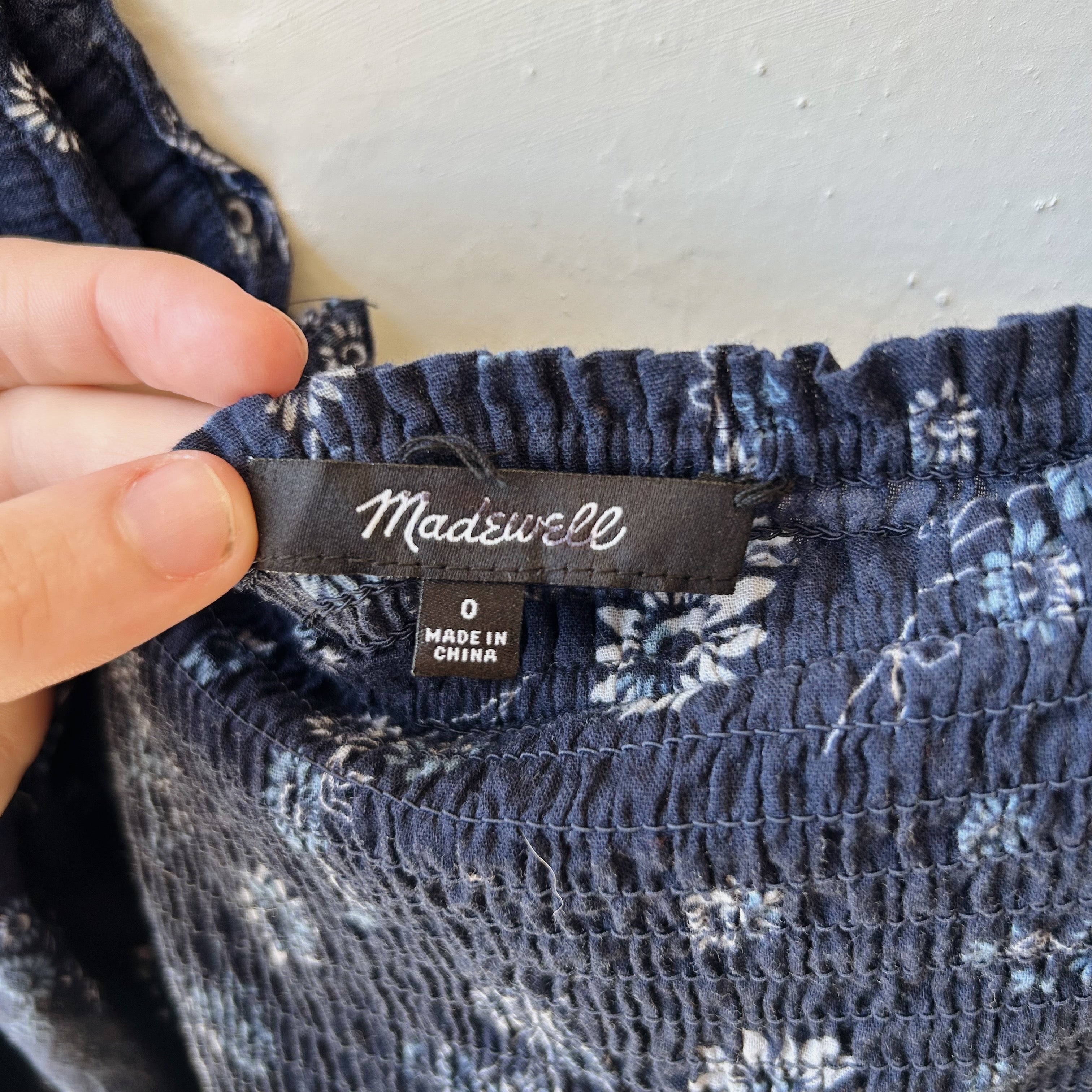 SIZE 0 | Madewell Blue Floral Top