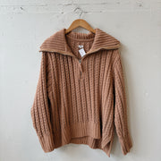 SIZE L | Aerie Brown Quarter Zip