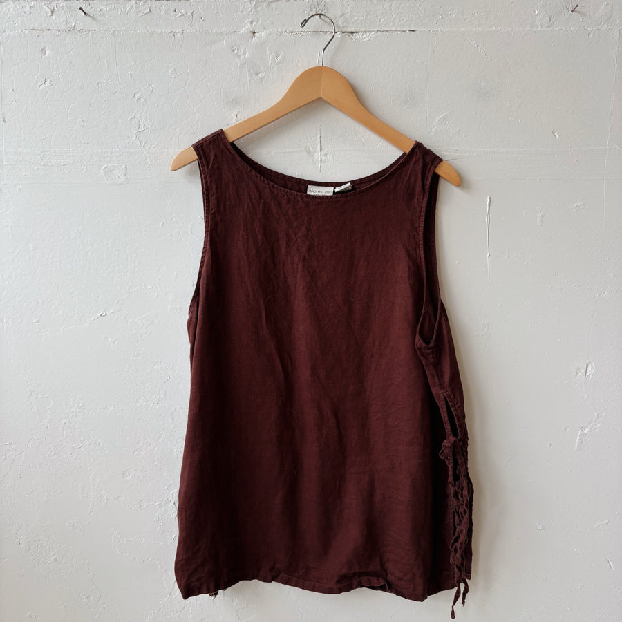 SIZE XL | Brown Linen Tank