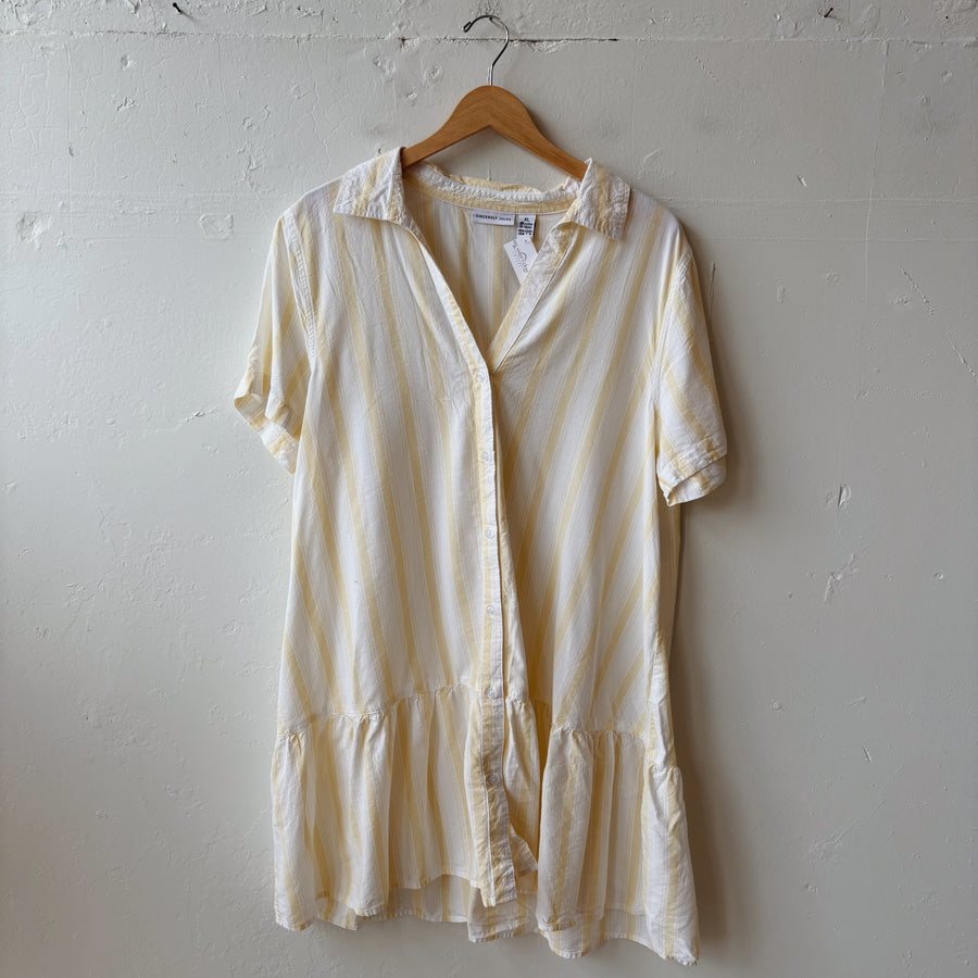 SIZE XL | Yellow Striped Dress