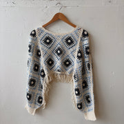 ONE SIZE | Blue Open Stitch Top