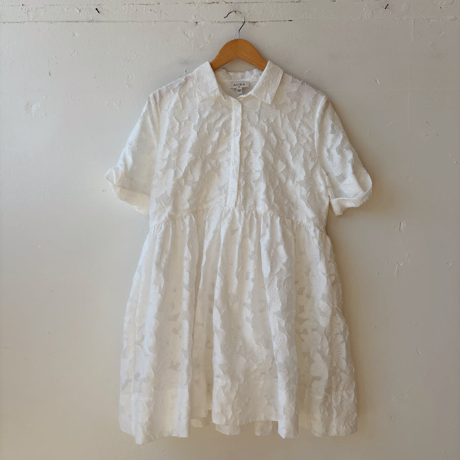 SIZE L | White Detailed Dress