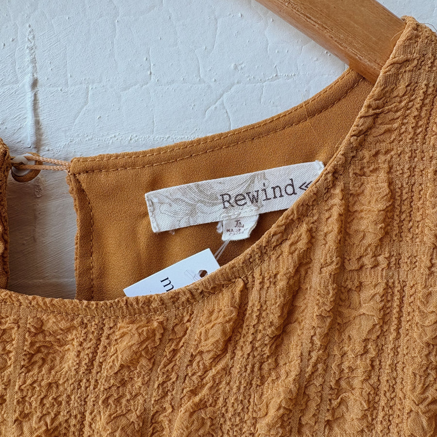 SIZE L | Yellow Textured Dress