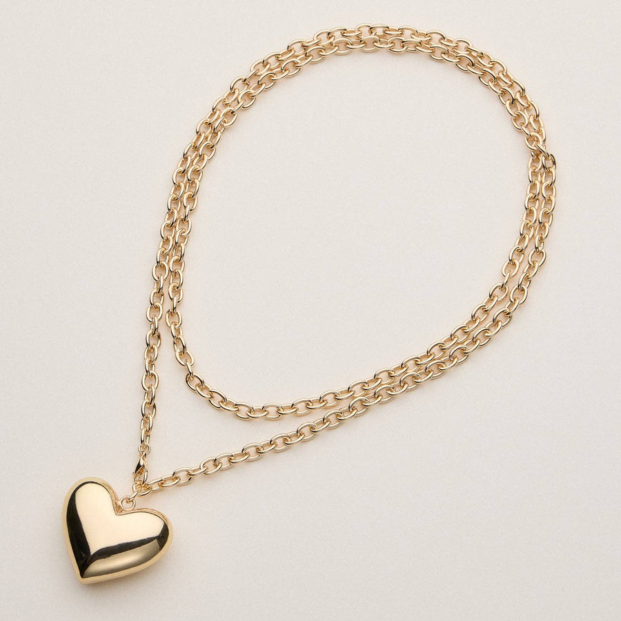Chunky Heart Pendant Necklace