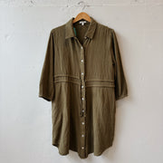 SIZE L | Green Button Up Dress