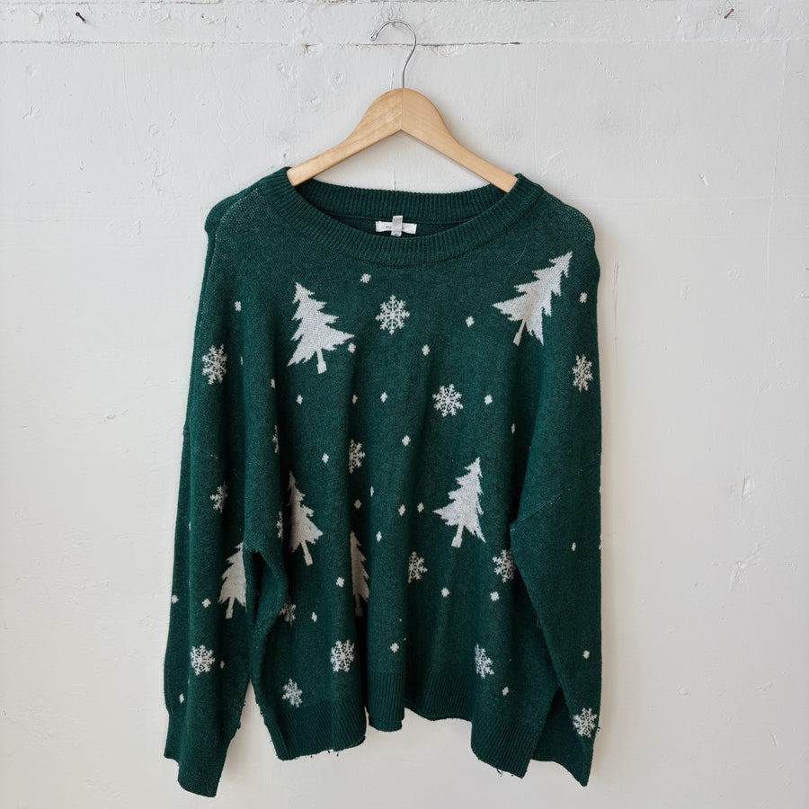 SIZE 3X | Green Tree Sweater