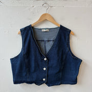 SIZE XXL | Cropped Denim Vest