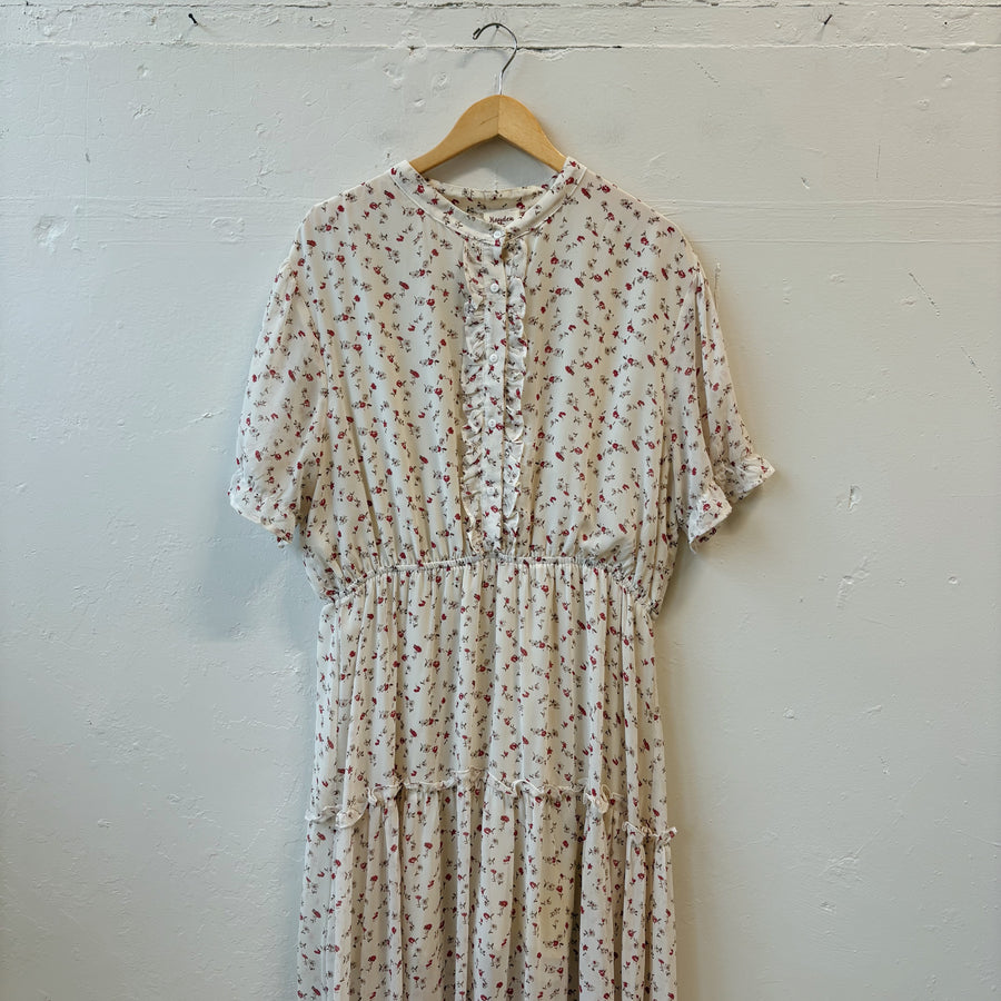 SIZE 1XL | White Floral Dress