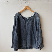 SIZE 4X | Blue Gauze Top