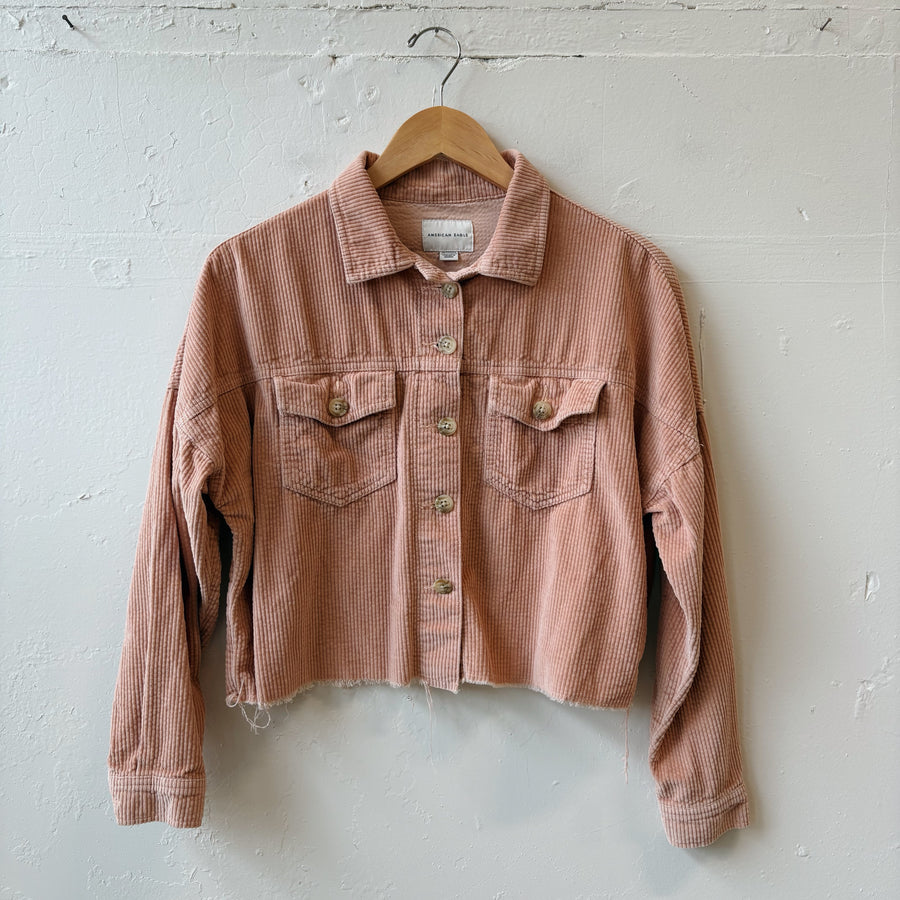 SIZE XS | AE Pink Corduroy Button Up