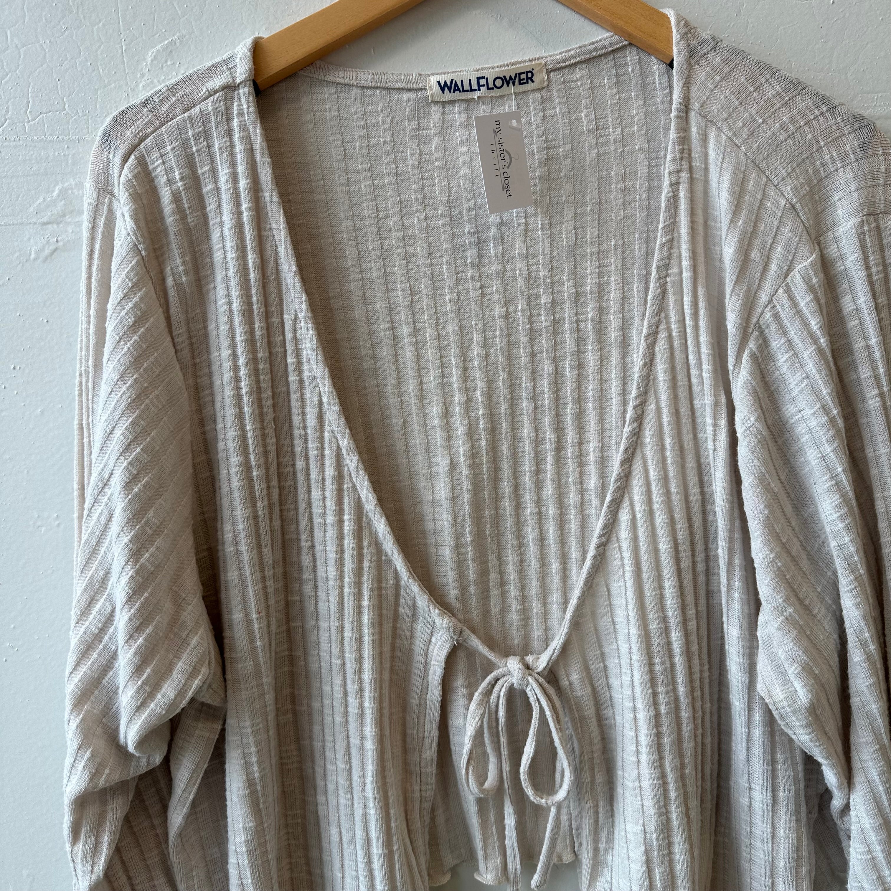 SIZE 3X | Cream Tie Cardigan