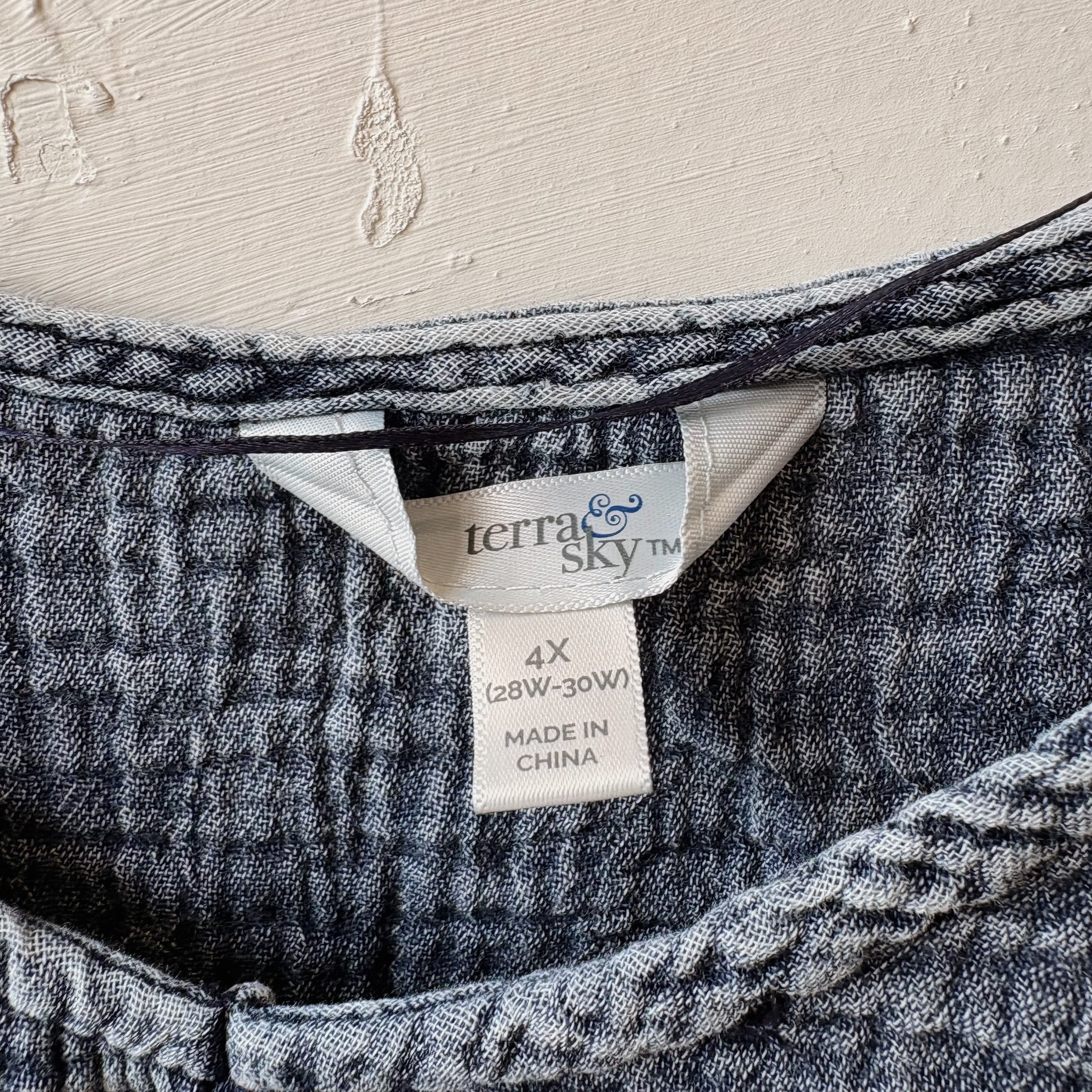 SIZE 4X | Blue Gauze Top
