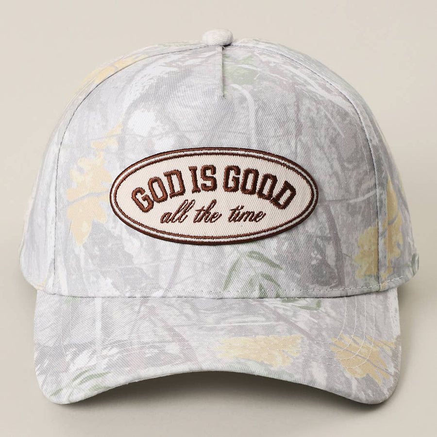 GOD IS GOOD All The Time Patch Camo Baseball Cap