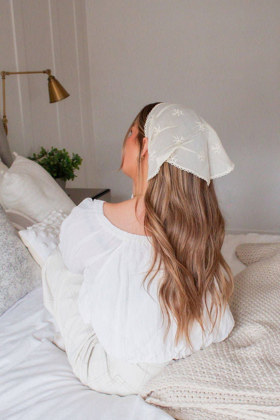 Cream Hair Scarf