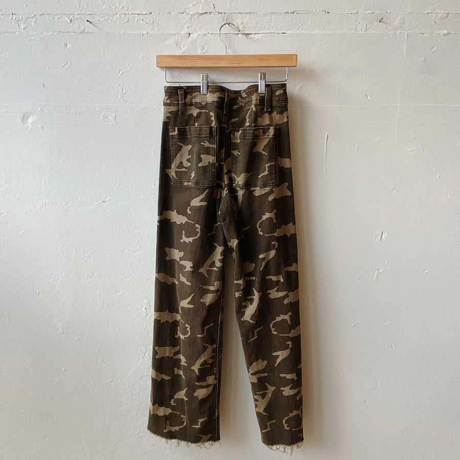 Size S | Camo Wide Leg Jeans