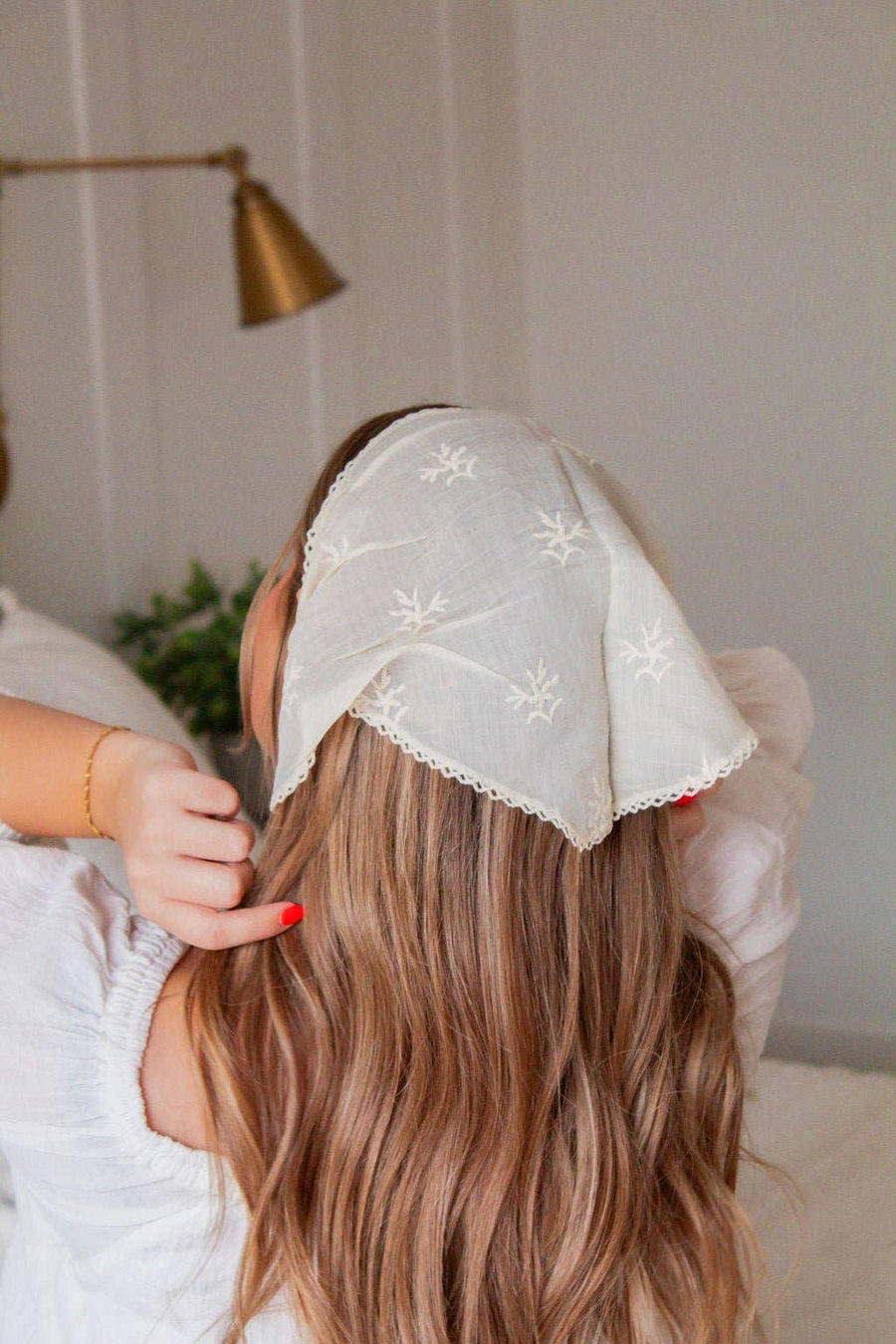 Cream Hair Scarf