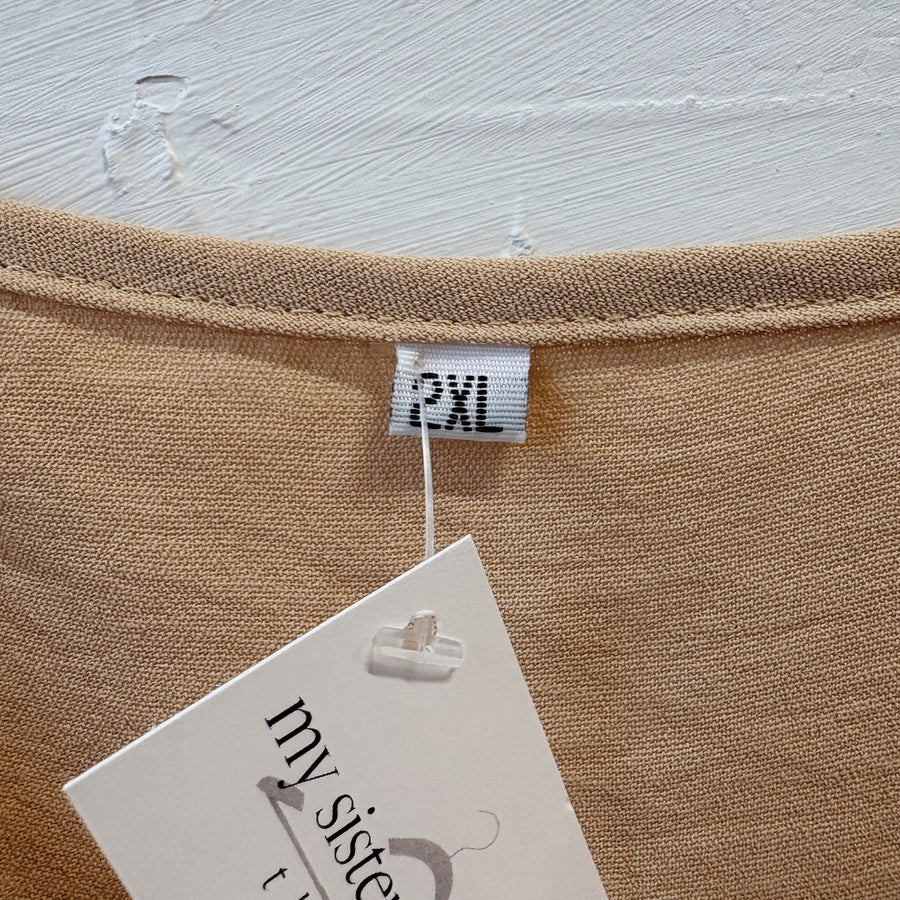 SIZE 2XL | Tan Tiered Dress