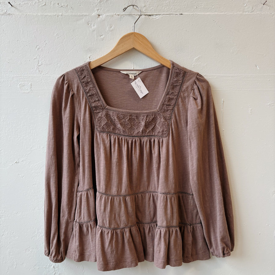 SIZE XS | Brown Tiered Top