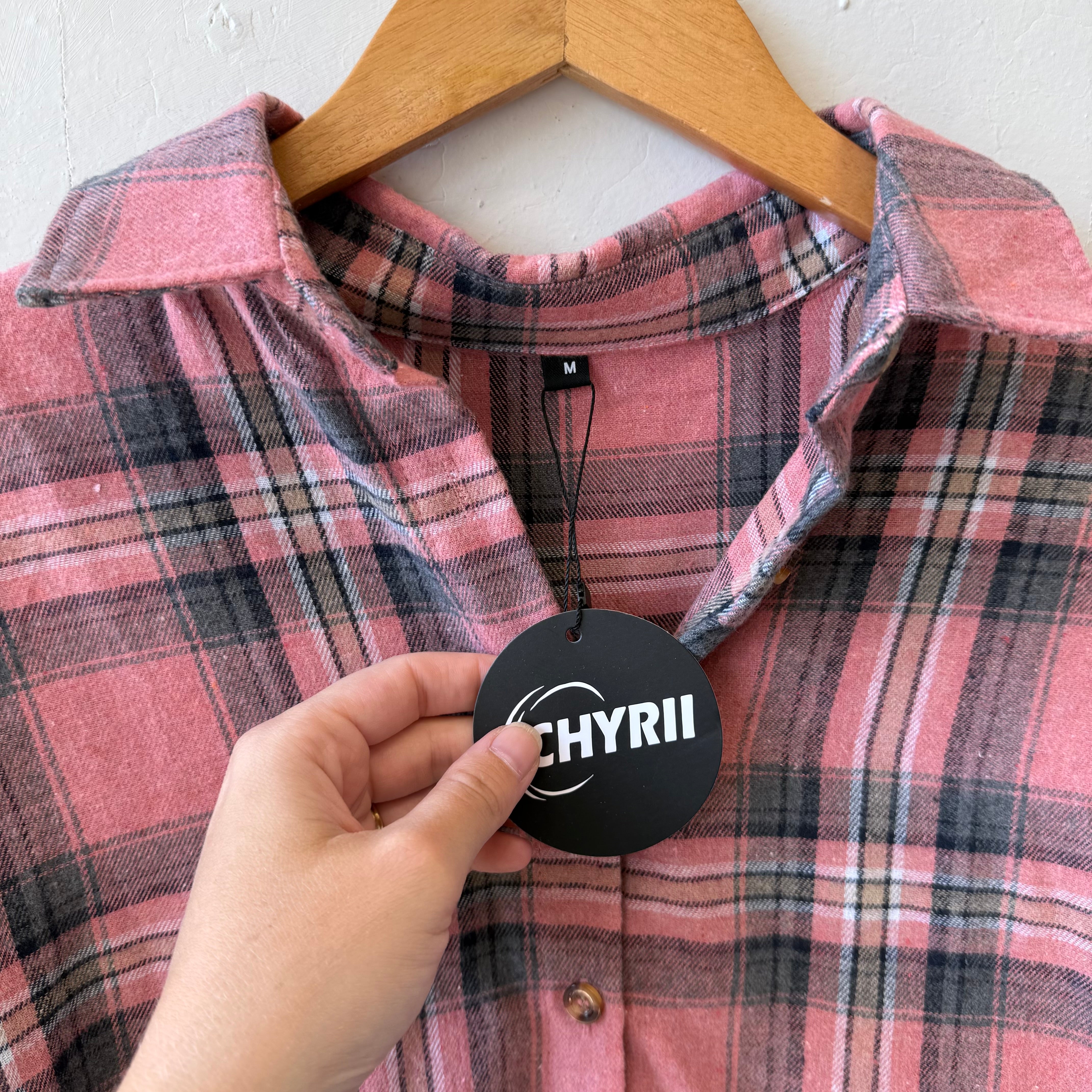 SIZE M | Long Pink Flannel